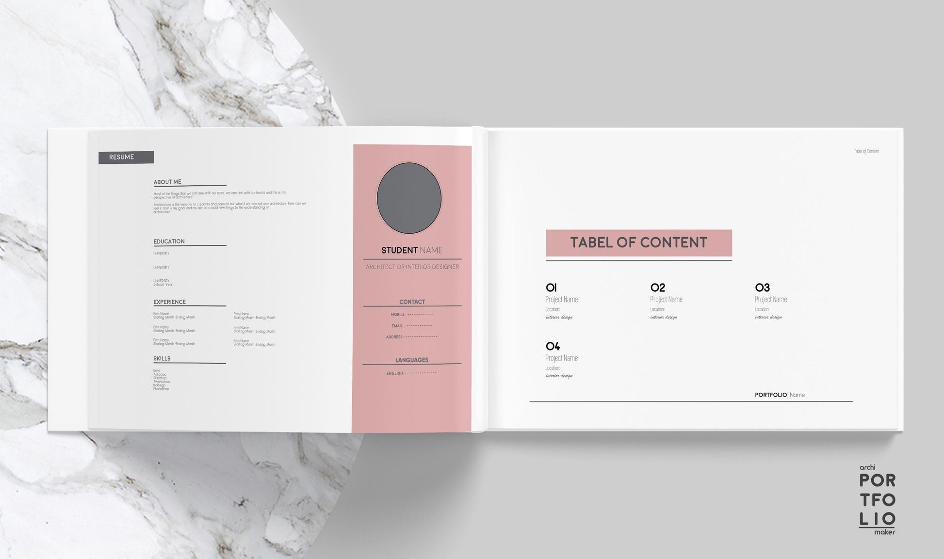 Architectural & Interior Design Portfolio Template 1