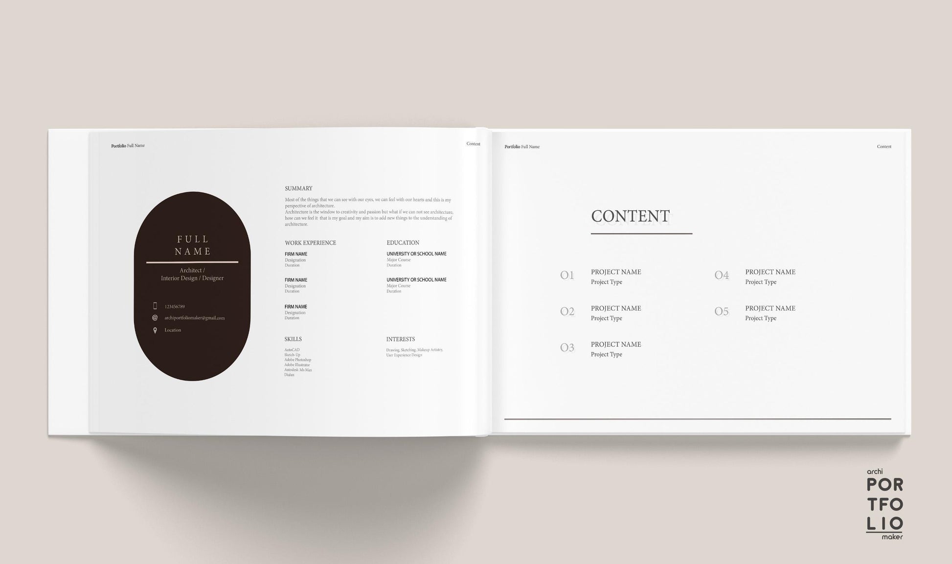 Interior Design Portfolio Template 3